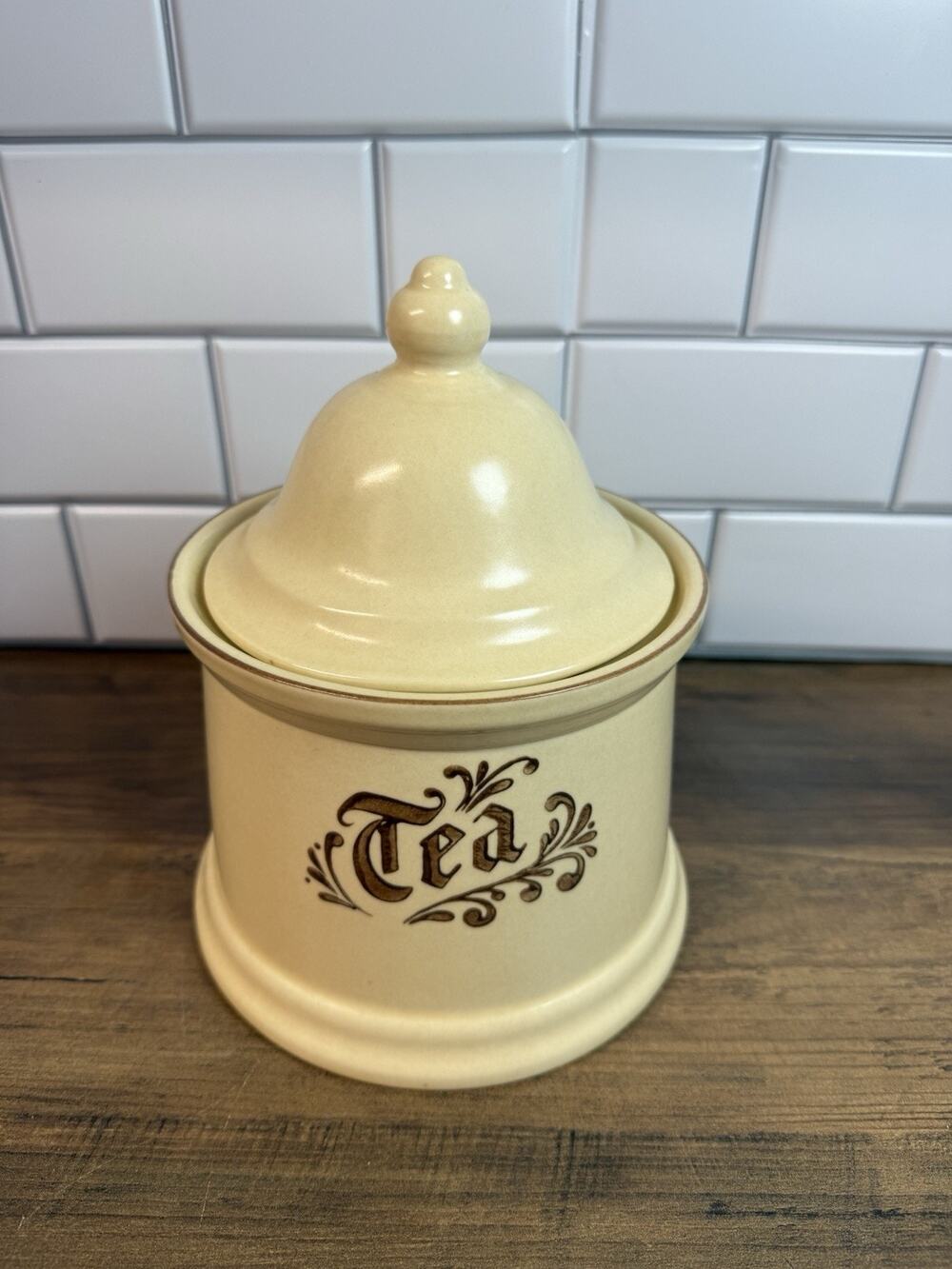Vintage Pfaltzgraff Village Tea Canister - Crazing, 1970s USA
